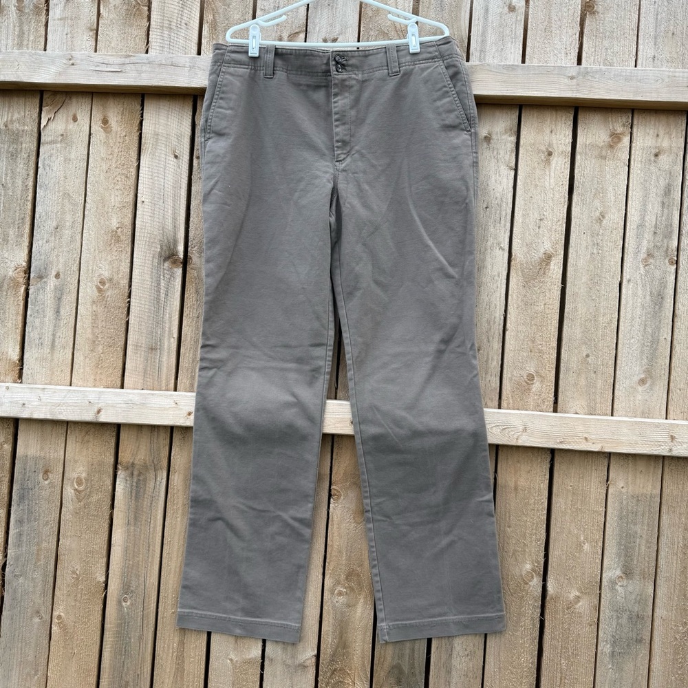 Eddie Bauer Women's Gray Chinos Pants‎ Mercer Fit Size 16 Tall